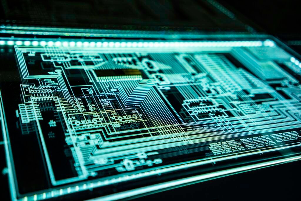 Professional technology workspace representing artificial intelligence policy and innovation