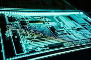 Professional technology workspace representing artificial intelligence policy and innovation