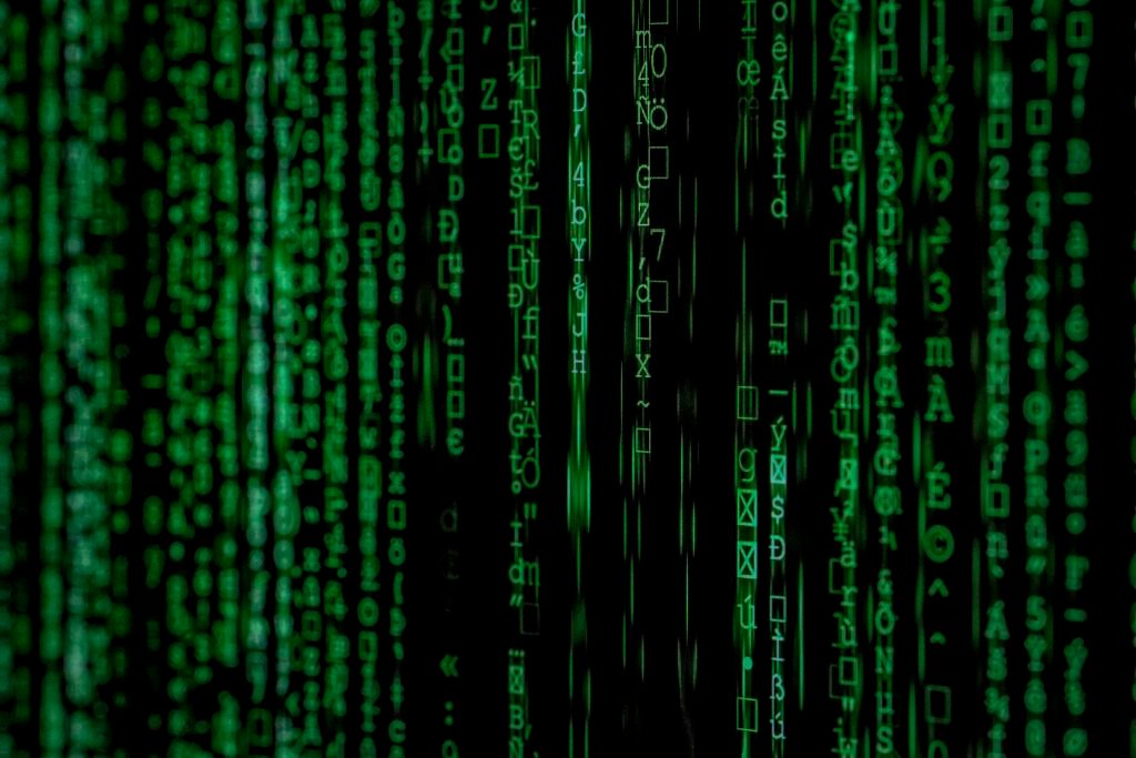 Computer code and digital interface representing advanced AI coding and research