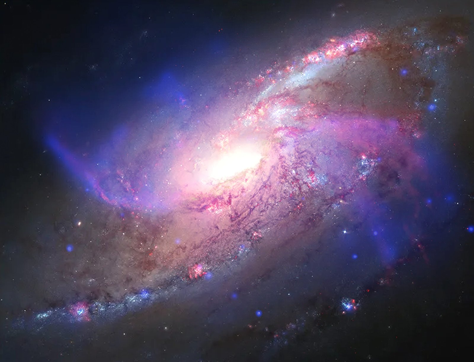 Chandra X-ray image of NGC 4258 showing hot gas and anomalous spiral arms