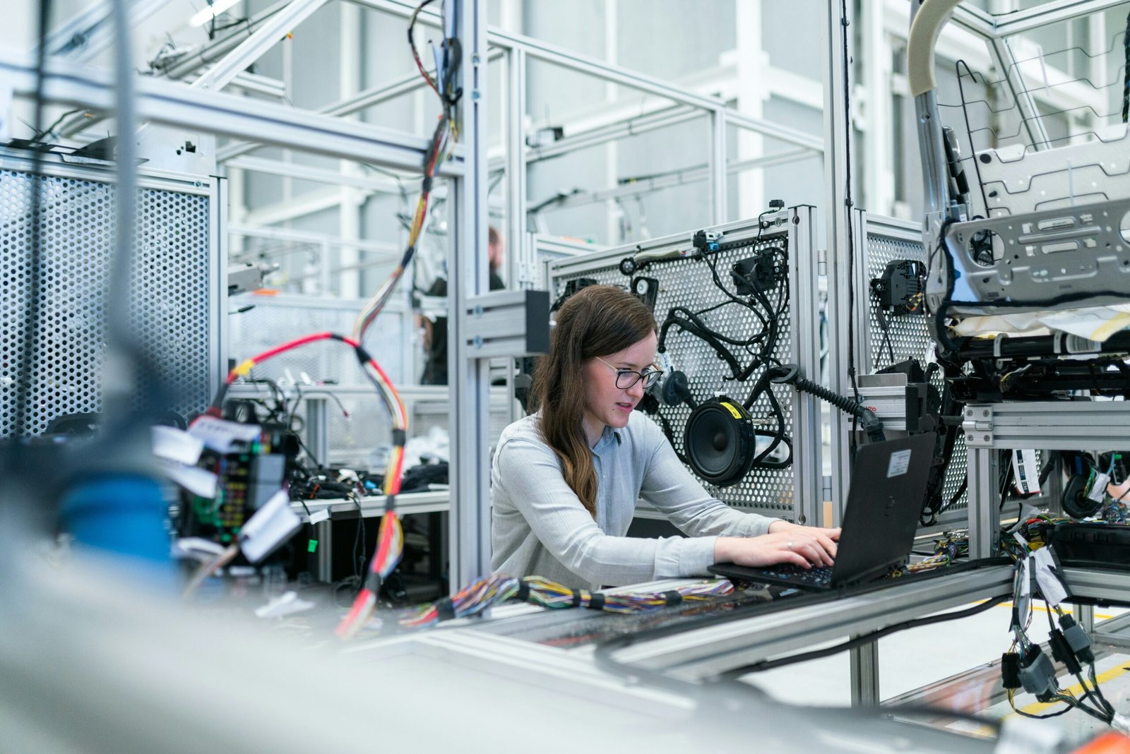 Engineer working with advanced semiconductor technology and computing hardware