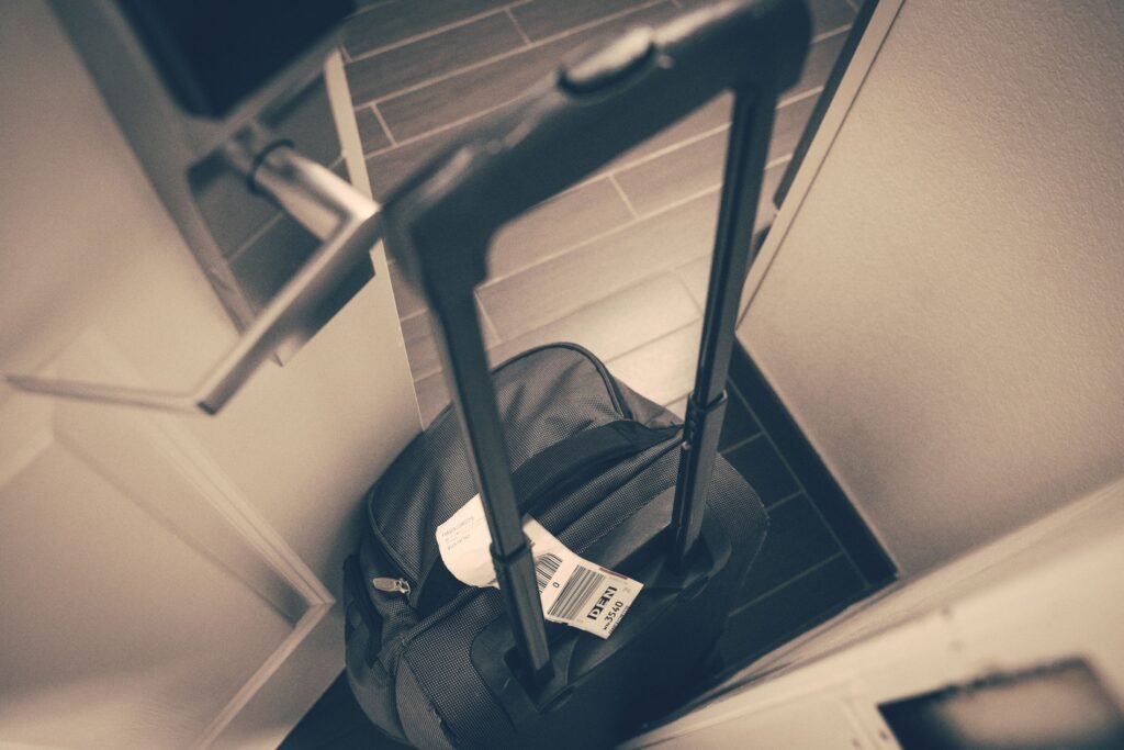 Travel suitcase ready for a U.S. holiday trip