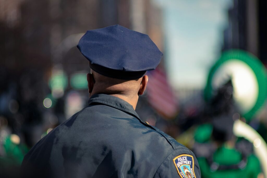 Police officer during a public safety operation