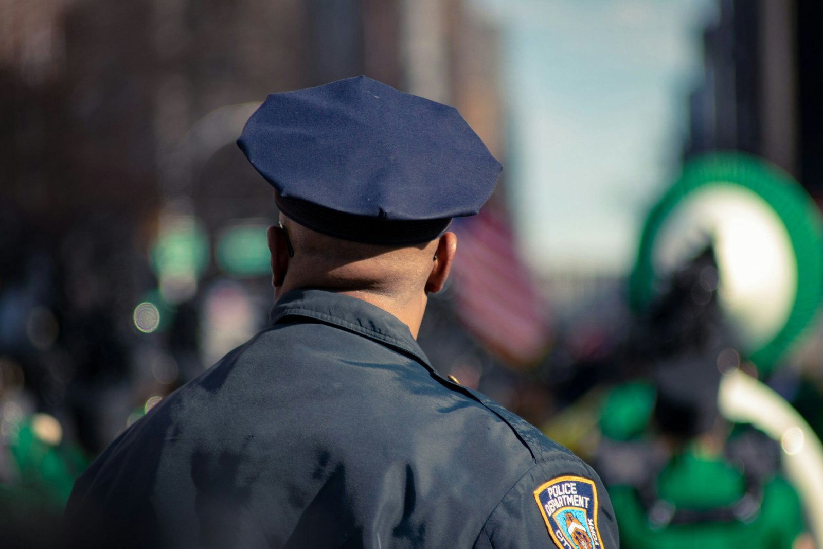 Police officer during a public safety operation