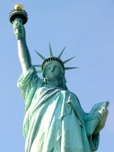 Statue of Liberty representing American civic ideals and renewal