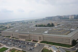 Aerial view of the Pentagon in Arlington, Virginia