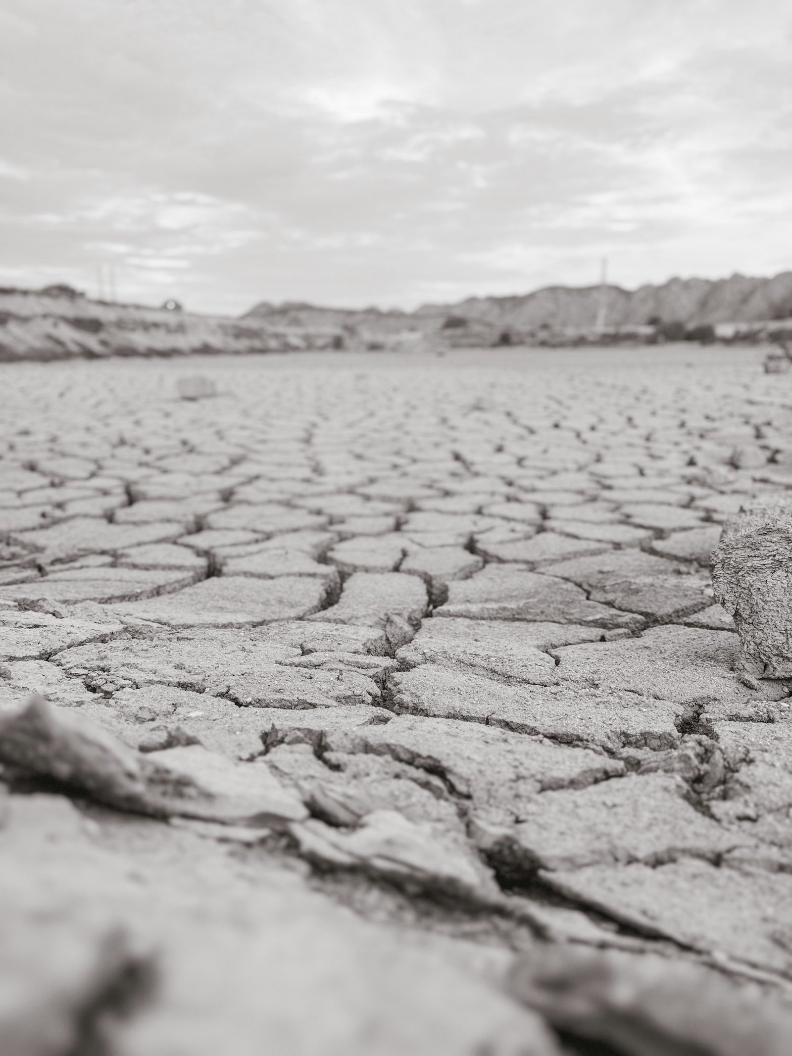 Cracked dry earth illustrating global warming, drought and climate risk