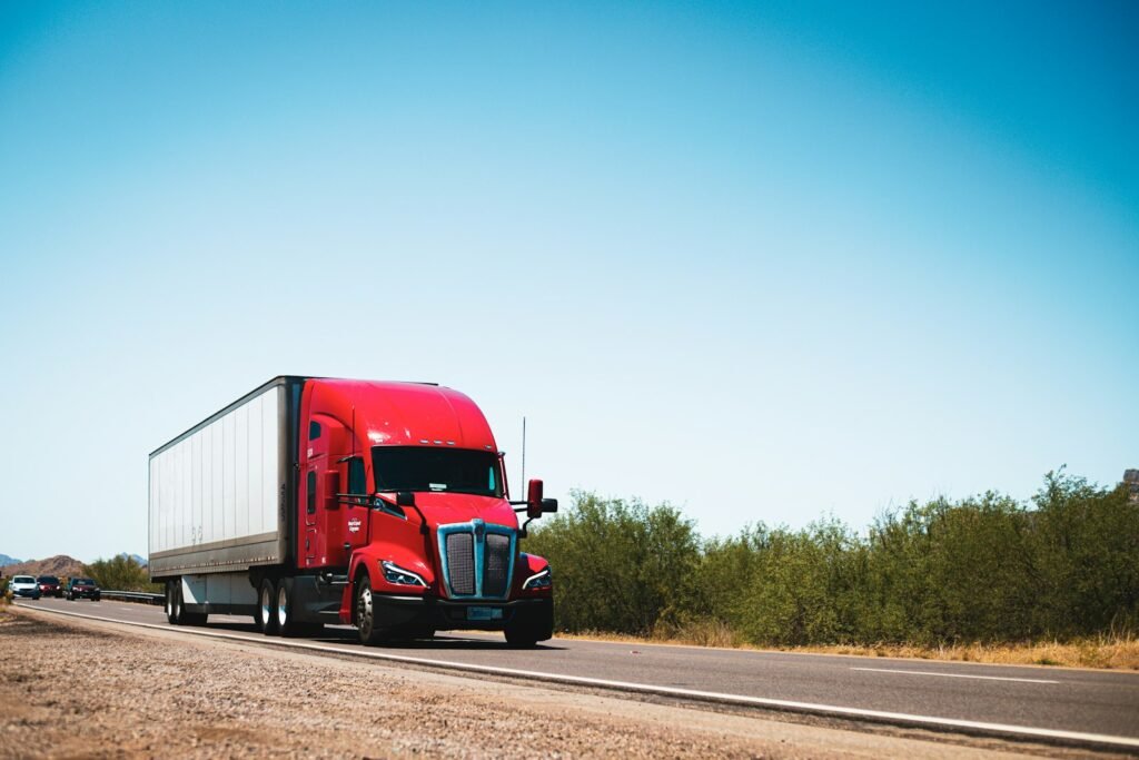 Semi truck traveling on a U.S. highway