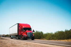 Semi truck traveling on a U.S. highway
